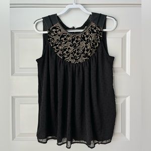 One September black and gold blouse (size: L)